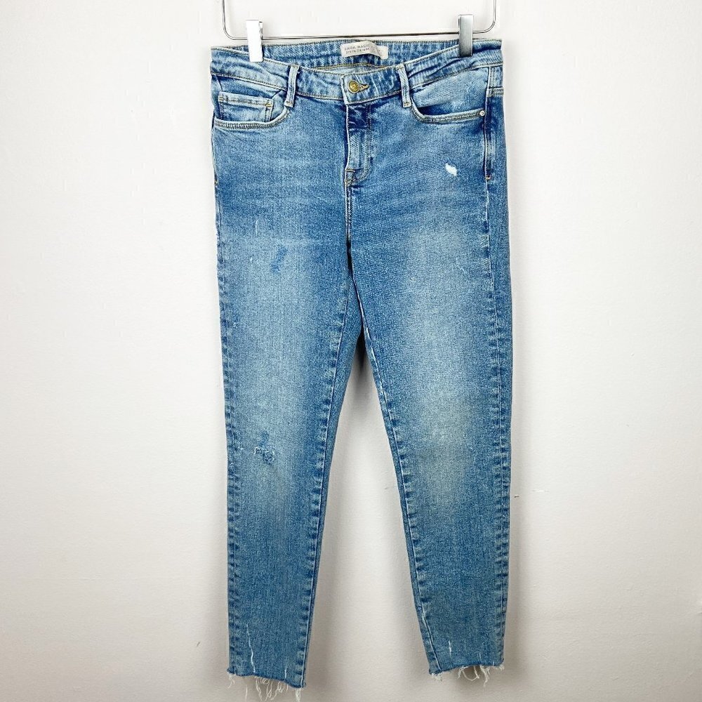 ZARA | Basic Denim Skinny Raw Edge Distressed Jean